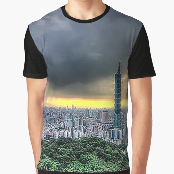 Item preview, Taipei Taiwan Cityscape, Taipei Skyline, Taipei 101 building, skyscraper, Capital of Taiwan, Formosa, Stormy clouds, Tom Keys designed and sold by Nostrathomas66.