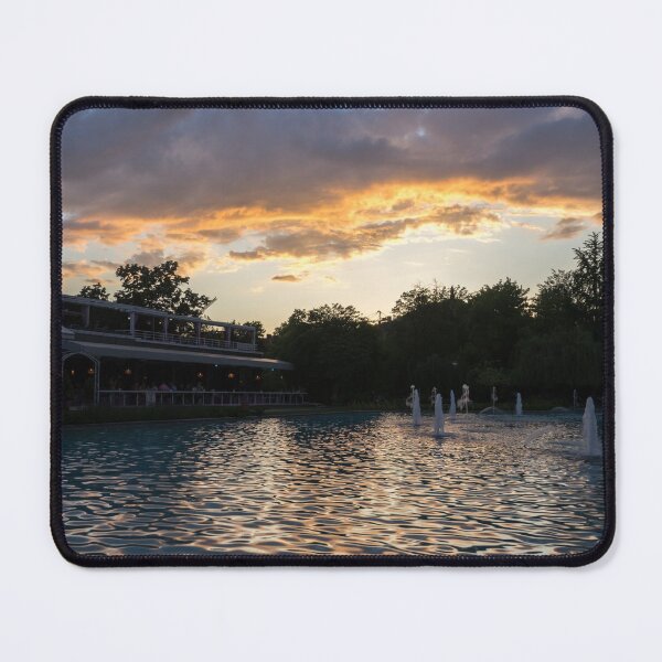 Item preview, Dancing Jets and Waterfront Restaurant - Plovdiv Singing Fountains at Sunset designed and sold by Georgia Mizuleva.