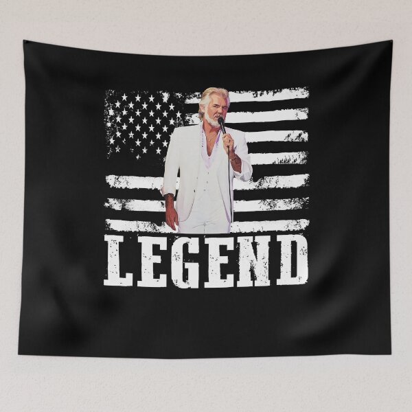 Item preview, Distressed American Flag Name Music Kenny Rogers Legend designed and sold by Destinee Frankie.