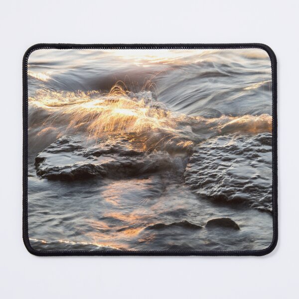 Item preview, Rough and Soft - Smoky Waves and Golden Light Filaments on the Rocks designed and sold by Georgia Mizuleva.