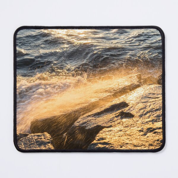Item preview, Golden Shower on the Rocks - Slo Mo Waves and Sunlight designed and sold by Georgia Mizuleva.