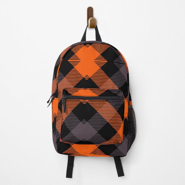 Item preview, Halloween Check Plaid Tartan Pattern In Orange Grey And Black Color designed and sold by risingrocket.