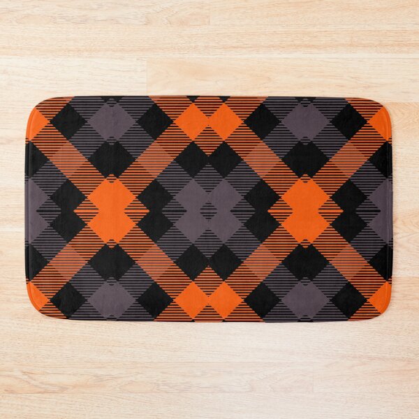 Item preview, Halloween Check Plaid Tartan Pattern In Orange Grey And Black Color designed and sold by risingrocket.