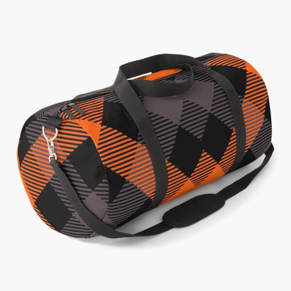 Item preview, Halloween Check Plaid Tartan Pattern In Orange Grey And Black Color designed and sold by risingrocket.