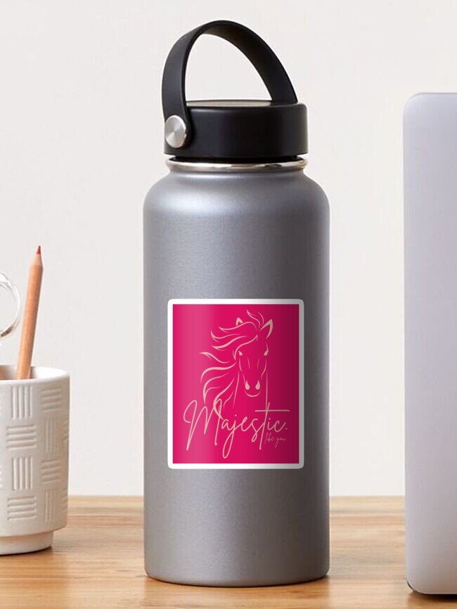 Thumbnail 1 of 3, Sticker, Only Pink "Majestic ... like you" Horse designed and sold by DesignsbyEH.