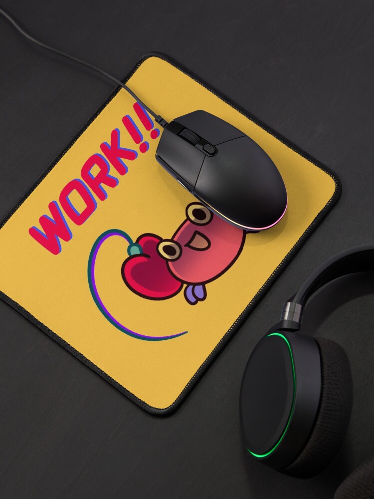 Aperçu 4 sur 5. Tapis de souris avec l'œuvre Crabe grincheux - travailler dur créée et vendue par pikaole.