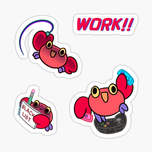 Item preview, Crabby crab - work hard designed and sold by pikaole.
