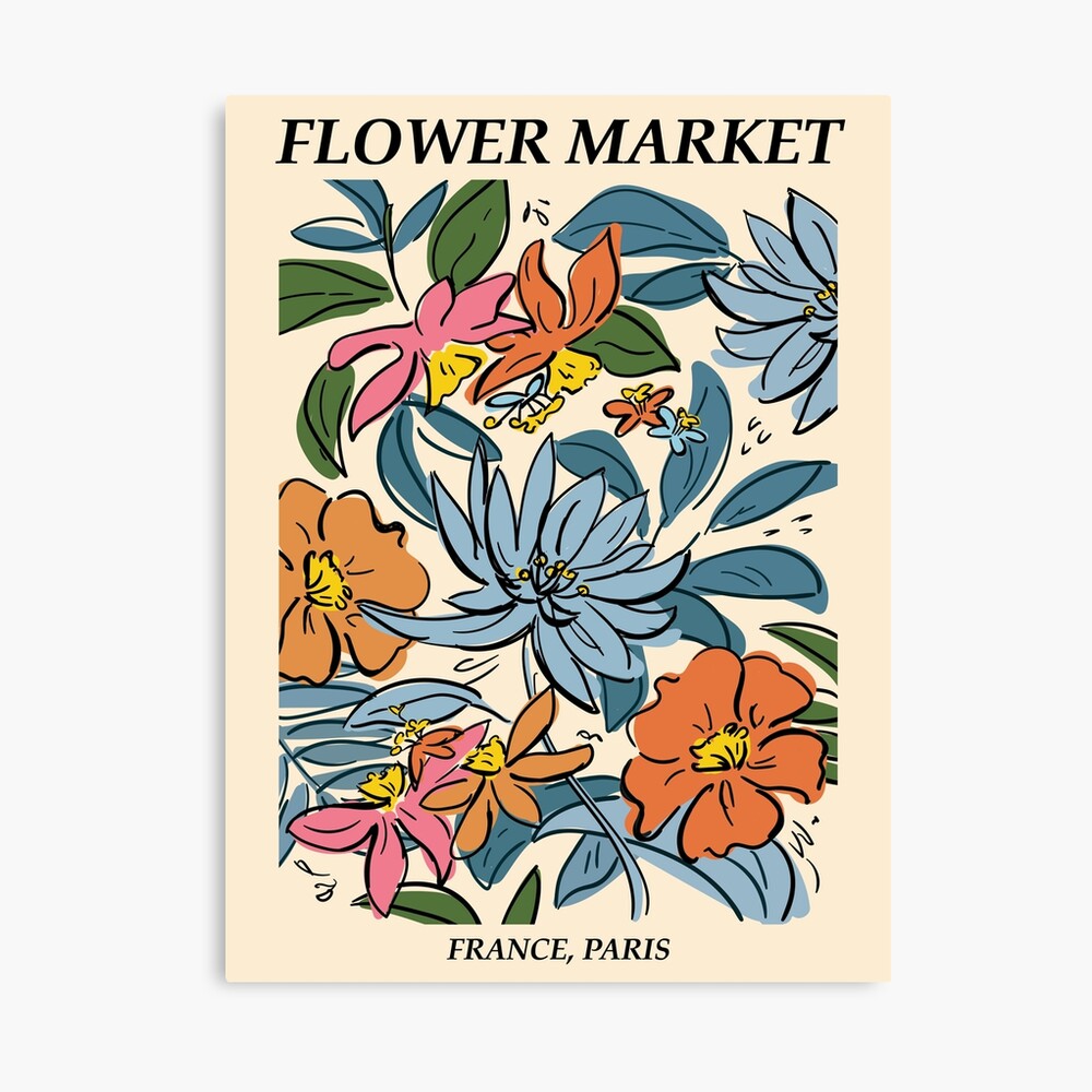 Flower Market Print, Set of 9, Botanical Wall Art, Floral Decor Posters,  New York Poster, Paris Print, Custom Wall Art Set, Digital Download 