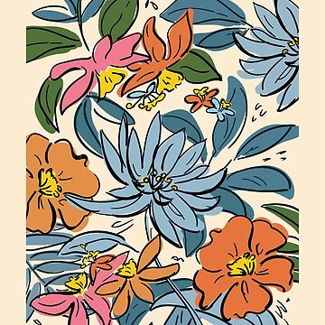 Artwork thumbnail, Flower market print, Paris, Abstract flowers art, Posters aesthetic, Floral art, Retro print, Cottagecore by KristinityArt