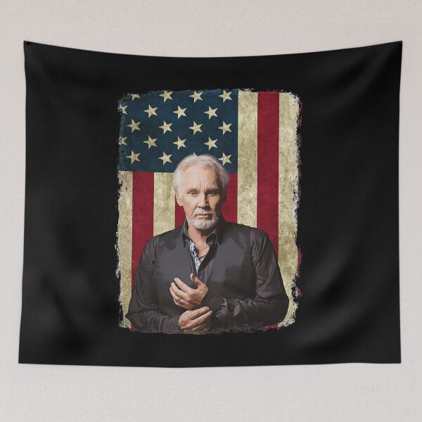 Artikelvorschau, Vintage amerikanische Flagge Kenny Rogers Legend entworfen und verkauft von Destinee Frankie.