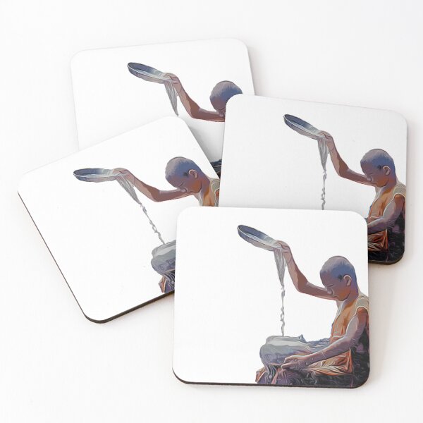 Item preview, Peaceful monk pouring water design designed and sold by TrippyEarth.