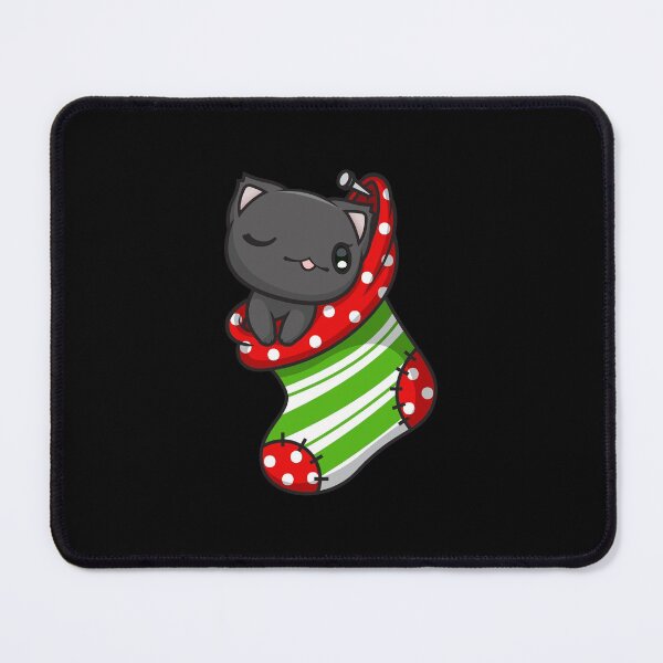 Item preview, Kawaii | Chibi |  Black Kitten In Merry Christmas Sock designed and sold by 18tokwa.