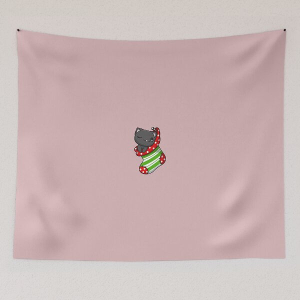 Item preview, Kawaii | Chibi |  Black Kitten In Merry Christmas Sock designed and sold by 18tokwa.