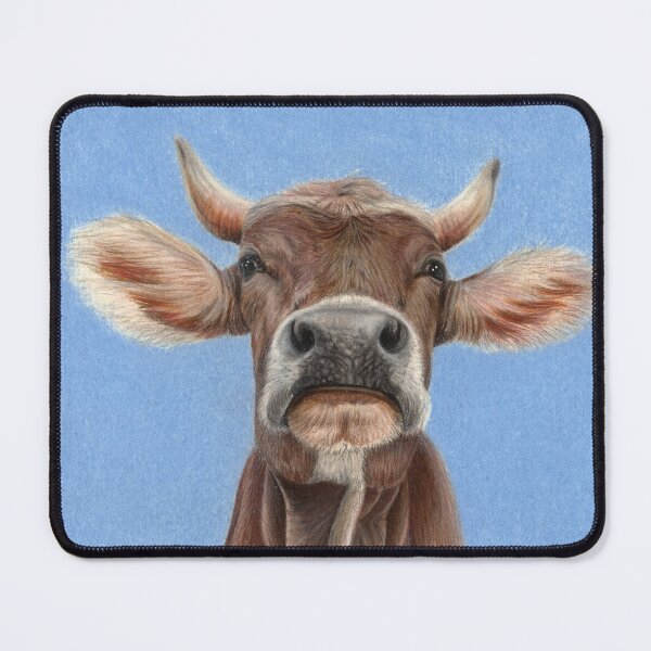 Item preview, Cute Swiss Cow Colored pencil Drawing designed and sold by rosemarydrawing.