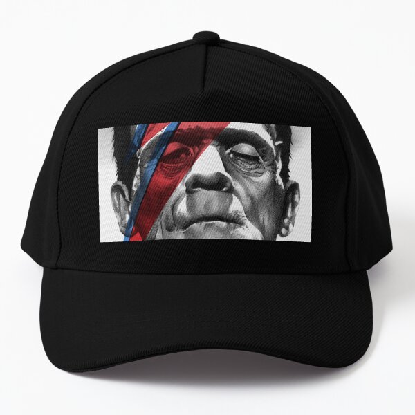 Frankenstein's Monster X Bowie fan art, based on my original hand-drawn graphite illustration Baseball Cap