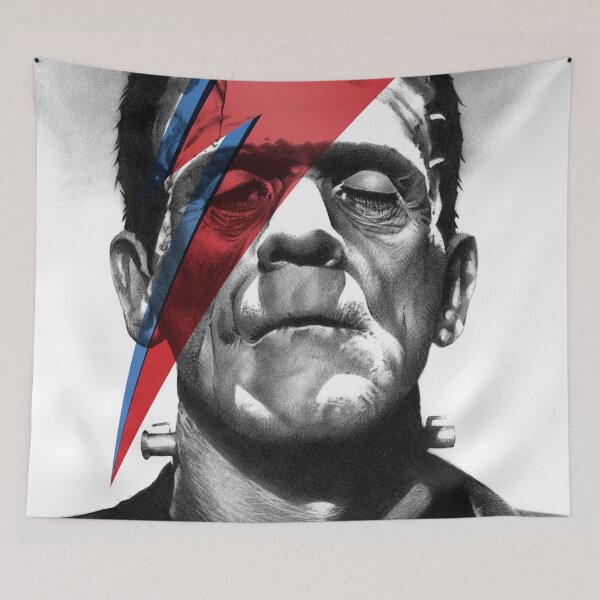 Item preview, Frankenstein's Monster X Bowie fan art, based on my original hand-drawn graphite illustration designed and sold by Francois Champagne-Limoges.