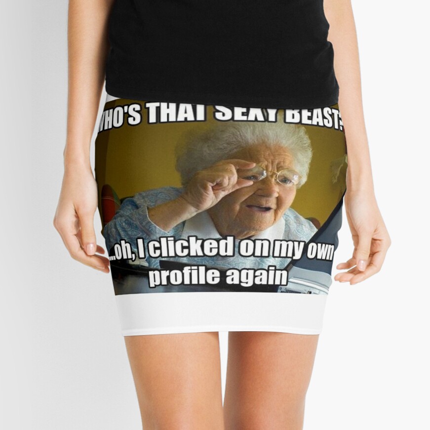 "Funny Old lady Meme" Mini Skirt for Sale by Jfancydesigns Redbubble