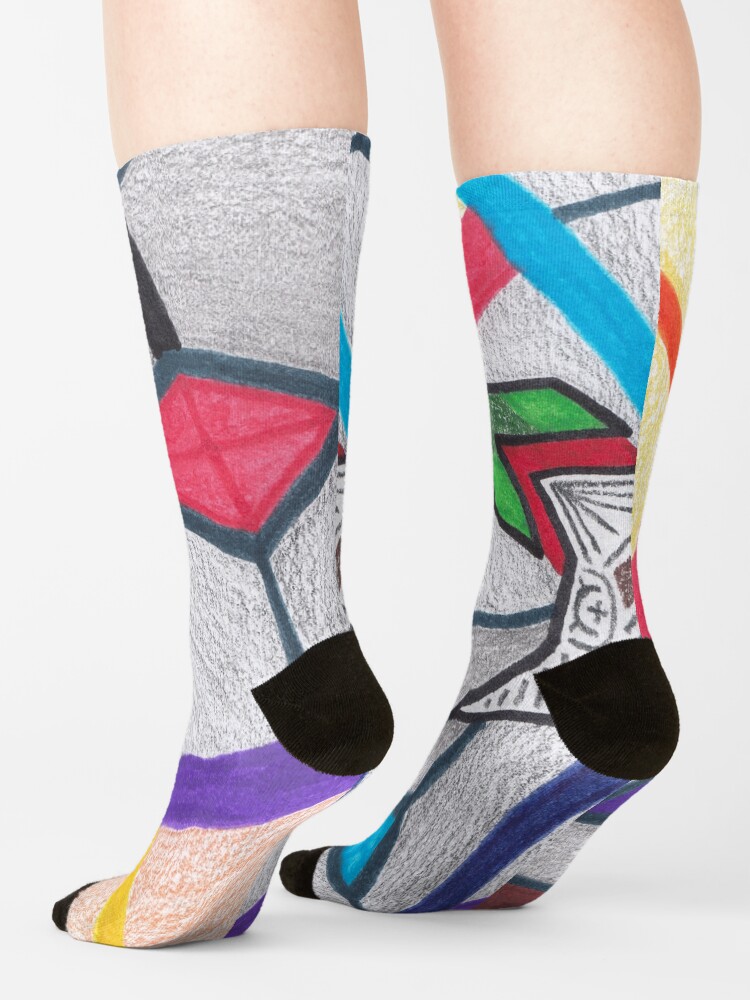 Alternate view of M.I. #8 |☽| Glass Stained Abstract Pane. Socks