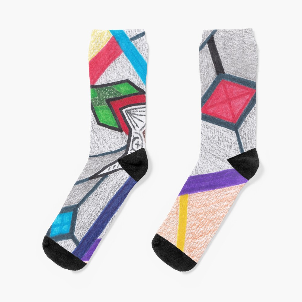M.I. #8 |☽| Glass Stained Abstract Pane. Socks