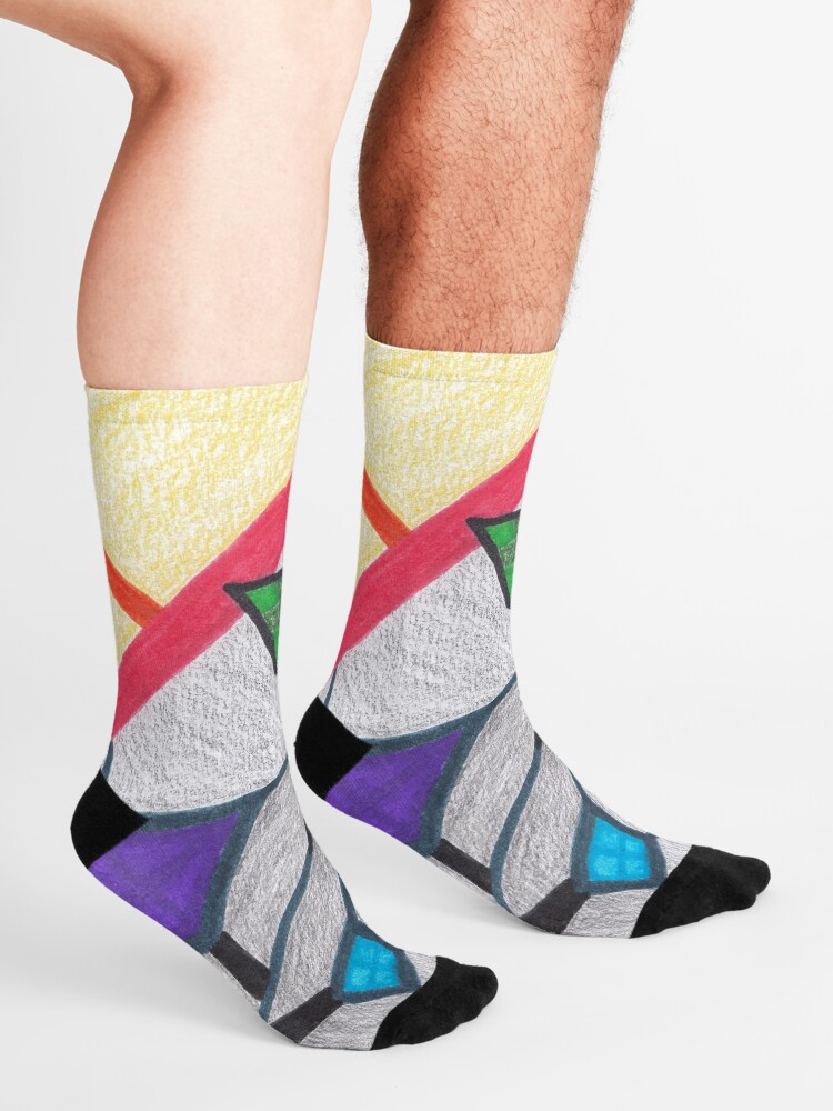 Alternate view of M.I. #8 |☽| Glass Stained Abstract Pane. Socks