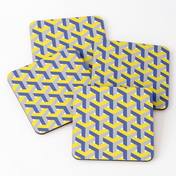 Item preview, Y Shaped Interlocking Pattern -  Yellow Blue Grey (MC-Y-YBG) © designed and sold by DesignsByLawerg.