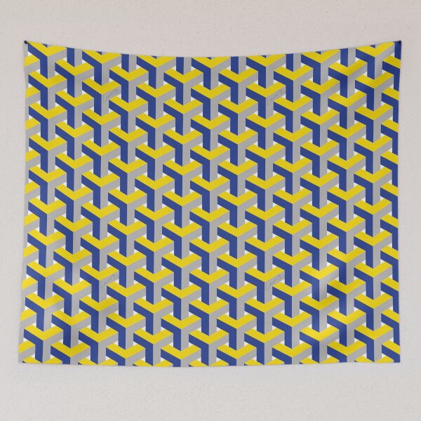 Item preview, Y Shaped Interlocking Pattern -  Yellow Blue Grey (MC-Y-YBG) © designed and sold by DesignsByLawerg.