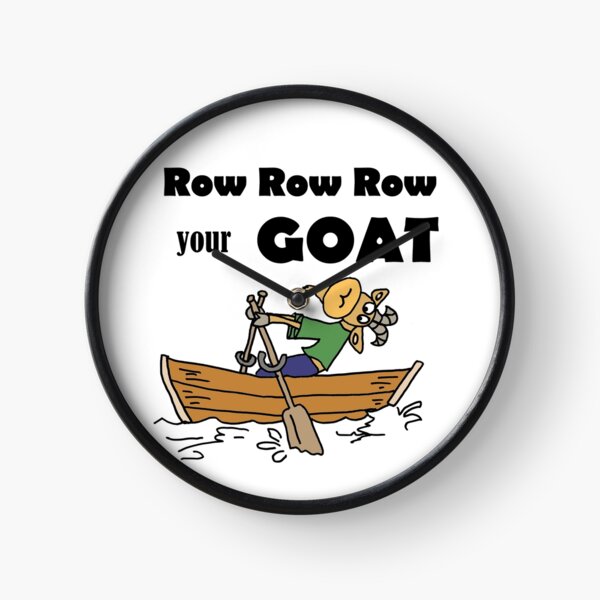 Funny Goat Rowing in Rowboat Cartoon