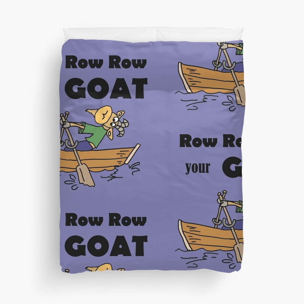 Funny Goat Rowing in Rowboat Cartoon