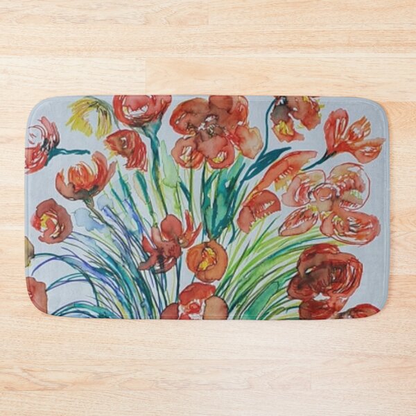 Item preview, watercolor poppy bouquet designed and sold by ThereseLyssia.