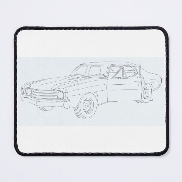 Item preview, Preacher's Tulip O'Hare's 1972 Chevy Chevelle car outline drawing designed and sold by FanartAft.