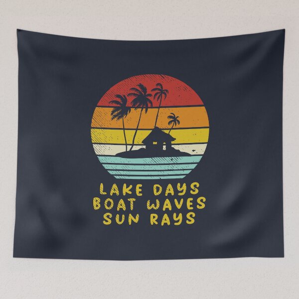 Item preview, Lake Days Boat Waves Sun Rays designed and sold by Bricke.
