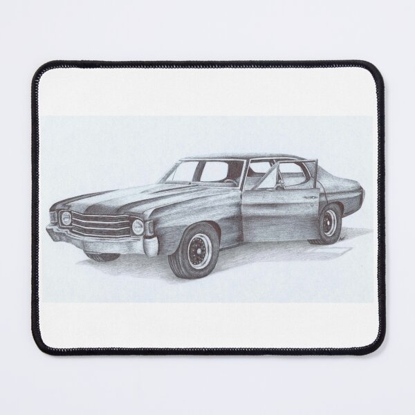Item preview, Preacher's Tulip O'Hare's 1972 Chevy Chevelle car biro drawing designed and sold by FanartAft.