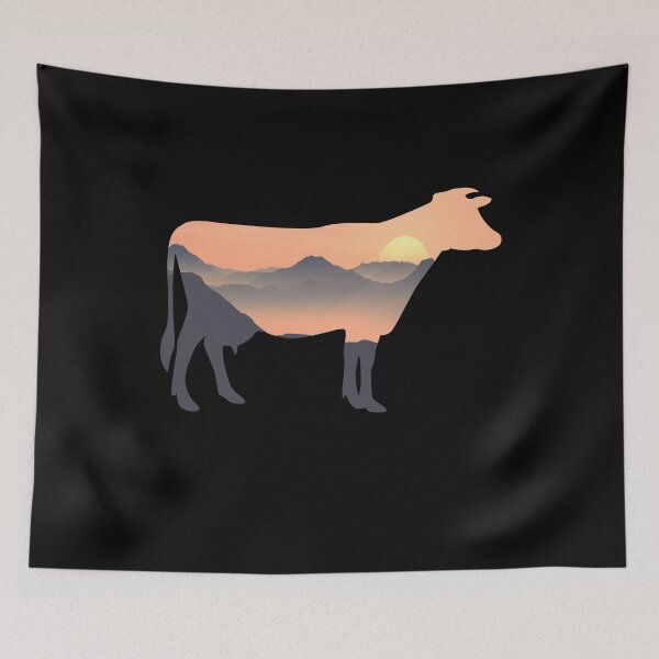 Item preview, Cow Farm Silhouette Sun Mountain Gift designed and sold by alaechamlal.