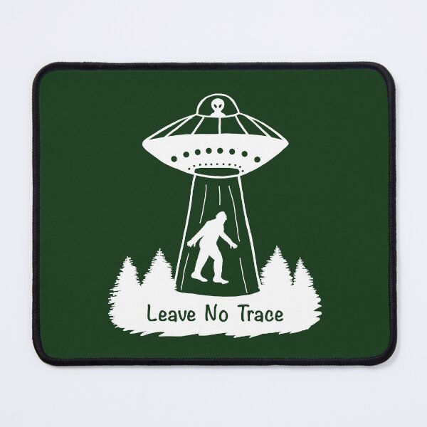 Item preview, Leave No Trace Bigfoot & Alien - White & Forest Green designed and sold by EcoElsa.