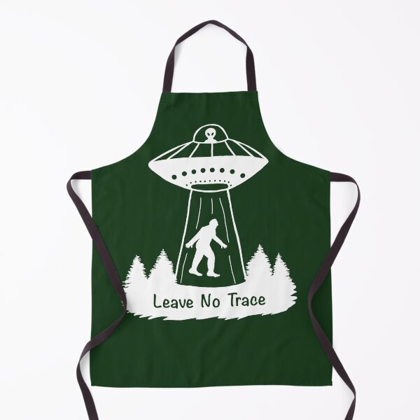 Item preview, Leave No Trace Bigfoot & Alien - White & Forest Green designed and sold by EcoElsa.