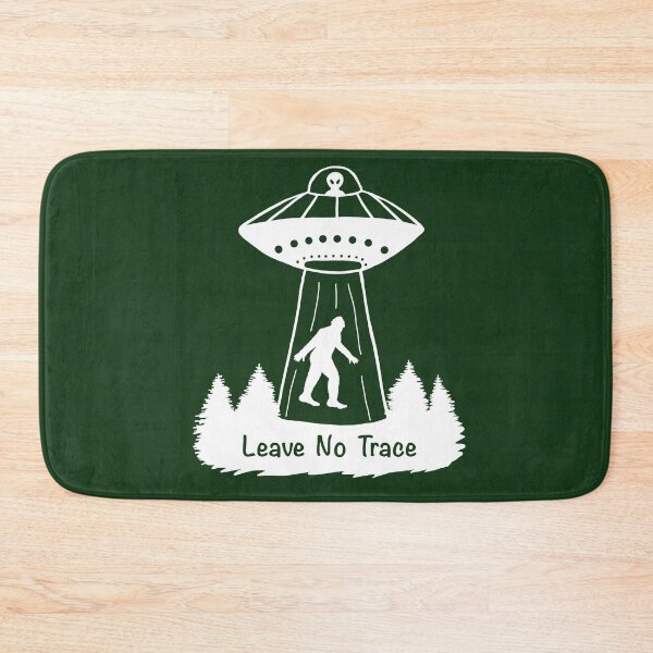 Item preview, Leave No Trace Bigfoot & Alien - White & Forest Green designed and sold by EcoElsa.