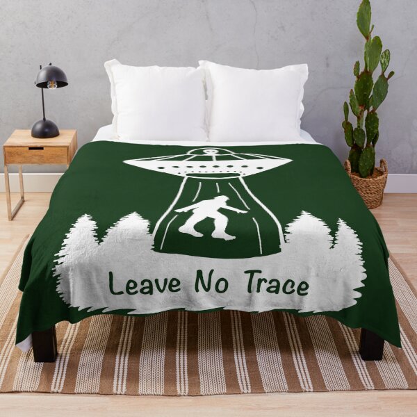 Item preview, Leave No Trace Bigfoot & Alien - White & Forest Green designed and sold by EcoElsa.