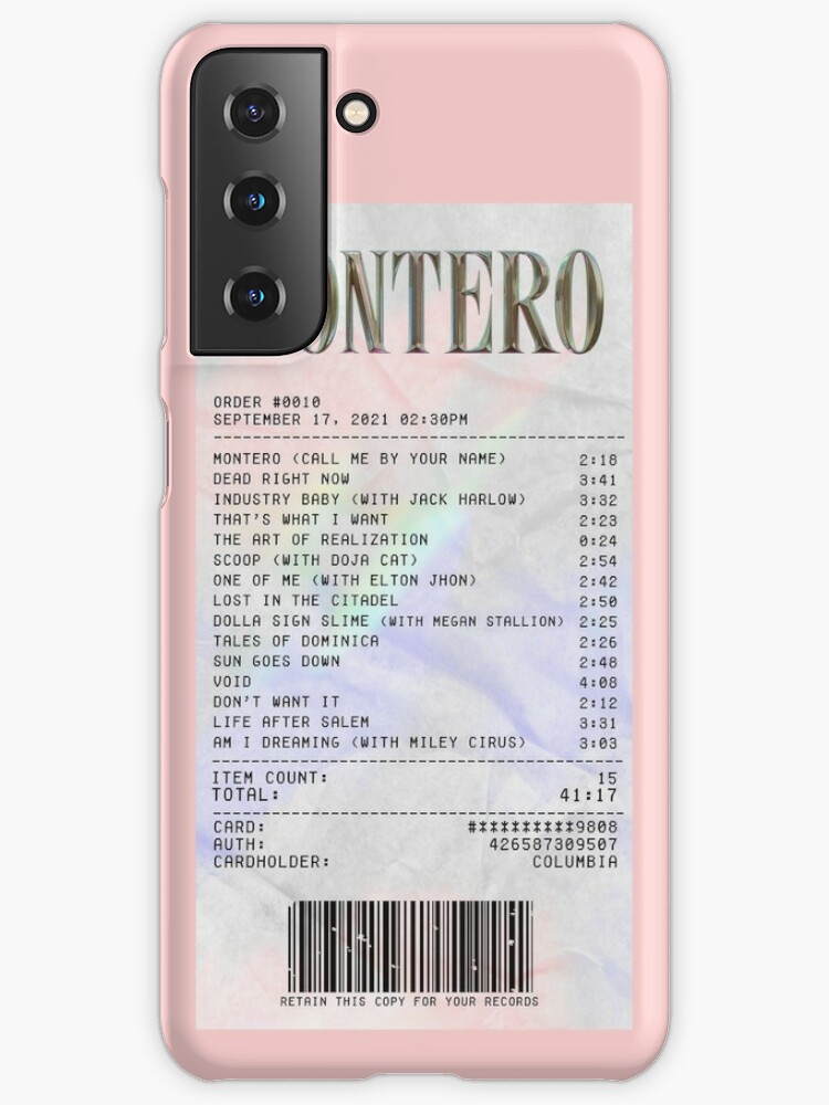 Lil nas X Montero Album Receipt Samsung Galaxy Phone Case