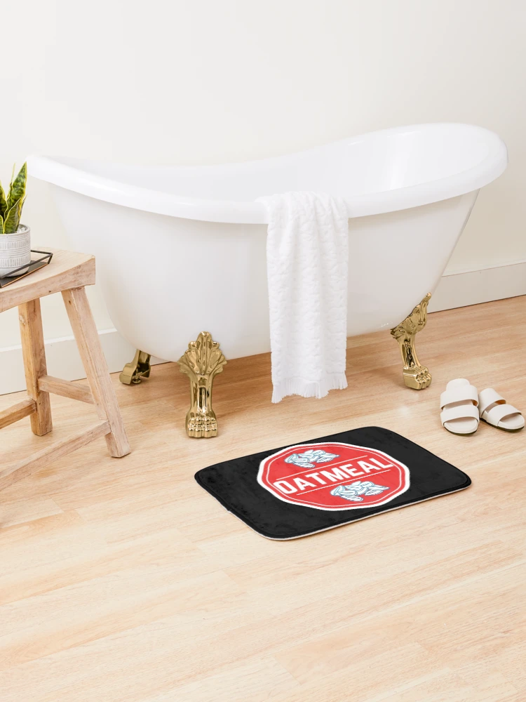 Thumbnail 2 of 6, Bath Mat, Oatmeal- Red Food Container Label designed and sold by LabelStore.