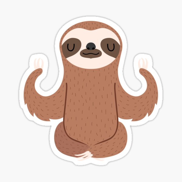 Sloth doing yoga Sticker