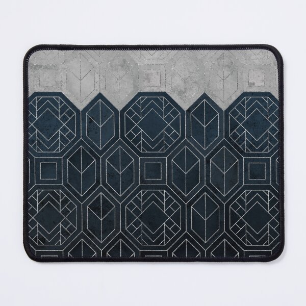 Item preview, Navy Blue and Silver Grey Luxury Geo designed and sold by AmbienceArt.