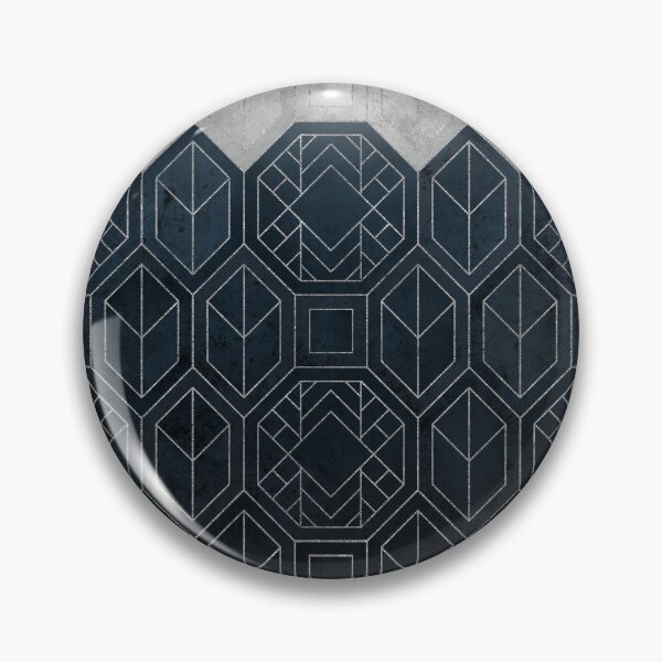 Item preview, Navy Blue and Silver Grey Luxury Geo designed and sold by AmbienceArt.