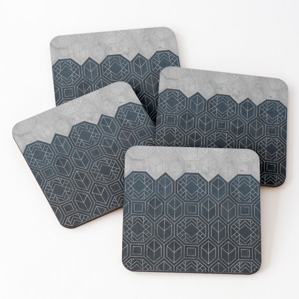 Item preview, Navy Blue and Silver Grey Luxury Geo designed and sold by AmbienceArt.