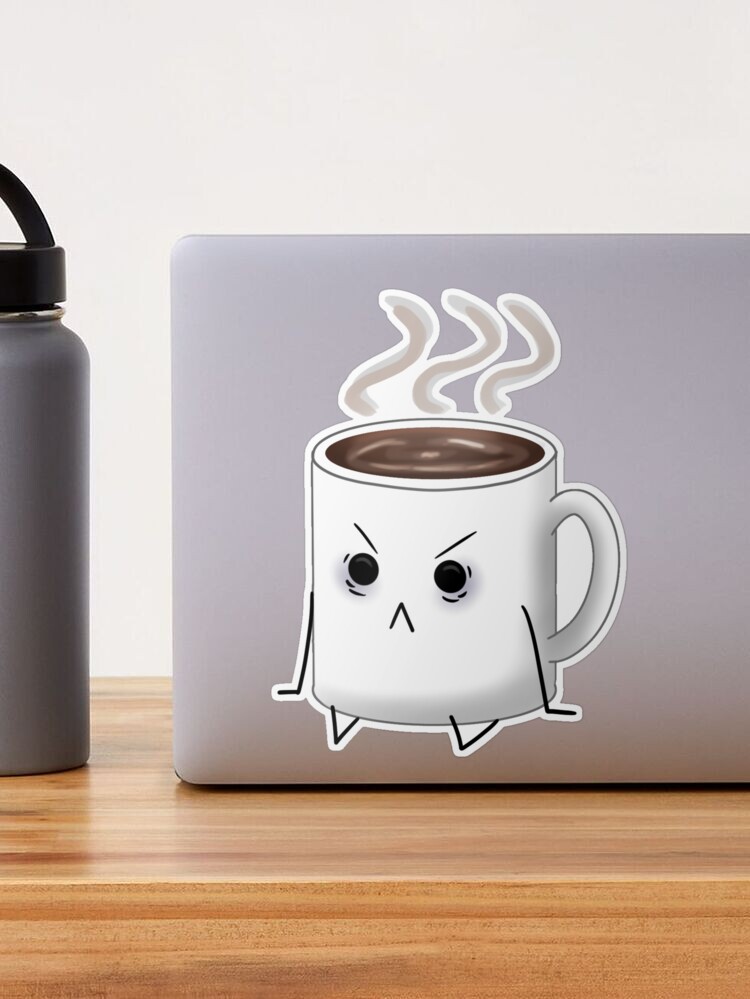 Angry / Tired cup of coffee Sticker by Lun-ally