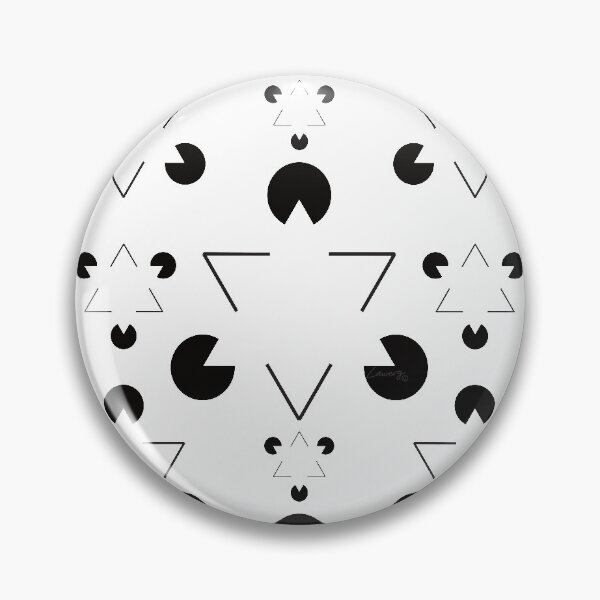 Artikelvorschau, Kanizsa-Dreieck-Illusionsmuster – V3 (Schwarz) – (KTIv3 – Schwarz) © entworfen und verkauft von DesignsByLawerg.