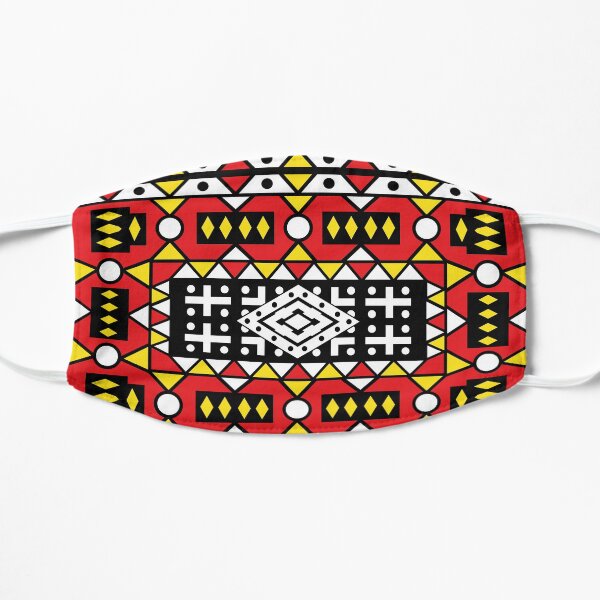 African pattern wax design Kizomba Samakaka Ankara print Angola Flat Mask