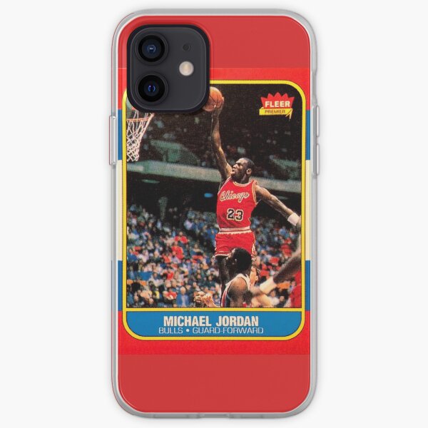 Michael Jordan Chicago Bulls NBA Carte de recrue de basketball Coque souple iPhone