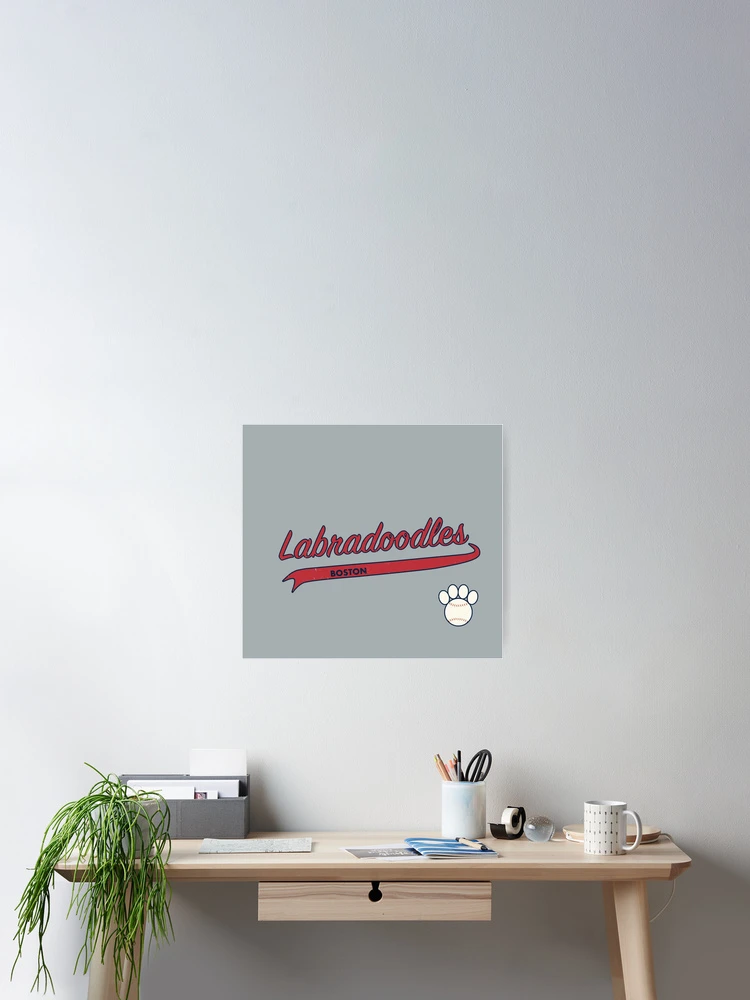 Thumbnail 2 of 3, Poster, Labradoodle BOSTON Baseball Script designed and sold by 8PawsStudio.