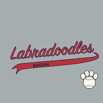 Artwork thumbnail, Labradoodle BOSTON Baseball Script by 8PawsStudio