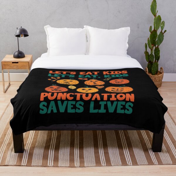 Item preview, Let's Eat Kids Punctuation Saves Lives Pumpkins Faces, Funny Grammar Joke About Commas - Teacher Joke Gift Idea - Autumn Gifts Ideas - Funny Halloween Costume For Couples. designed and sold by ZamaCreative.